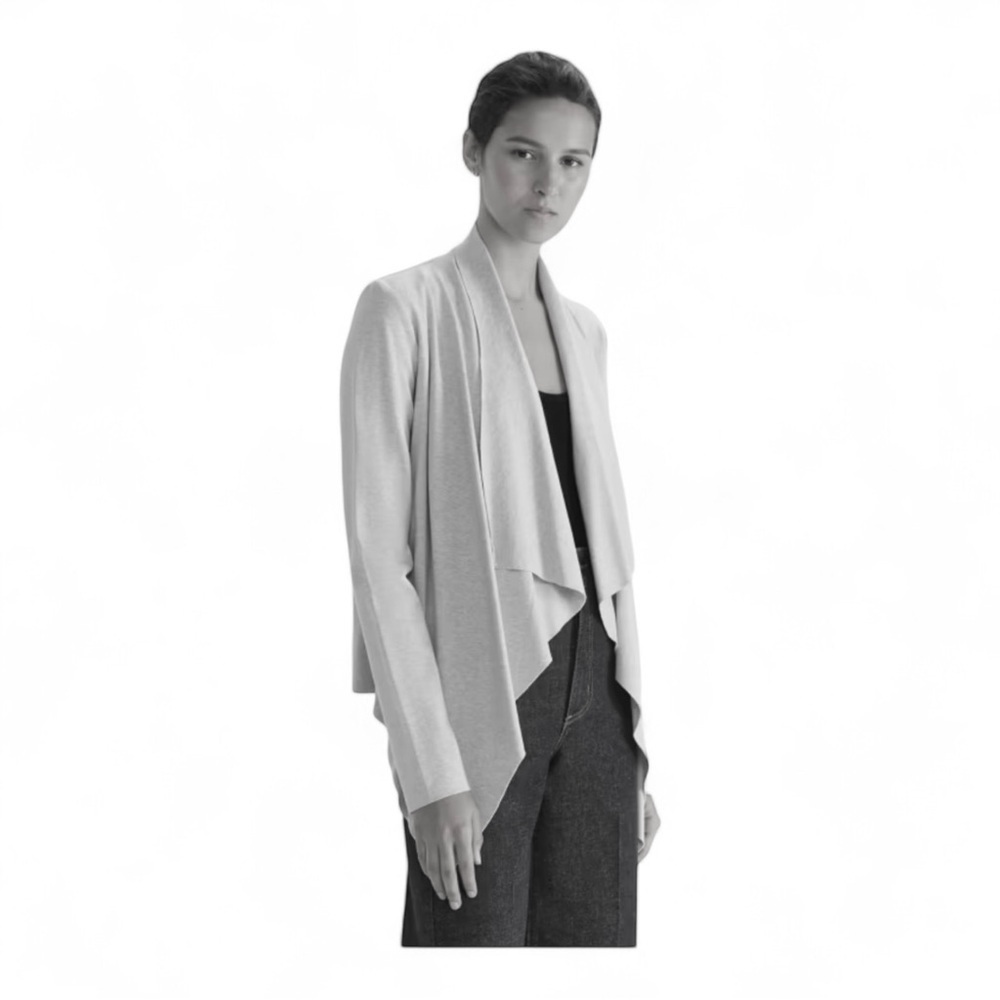 SABA Cream Draped Open-Front Cardigan